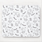 Pisces調和: Bunny Mermaids Pattern Line Art マウスパッド (正面)
