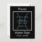 Pisces〔占星術の〕十二宮図サインおもしろい引用文（青と白） ポストカード (正面/裏面)