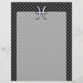 Pisces〔占星術の〕十二宮図サインイン炭素繊維スタイル (正面)