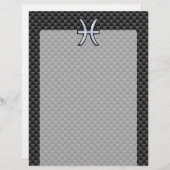 Pisces〔占星術の〕十二宮図サインイン炭素繊維スタイル (正面/裏面)