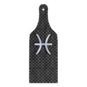 Pisces〔占星術の〕十二宮図サインイン炭素繊維スタイル カッティングボード (正面)