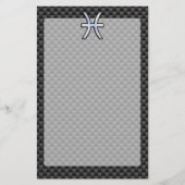 Pisces〔占星術の〕十二宮図サインイン炭素繊維スタイル 便箋 (正面)