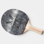 Pisces〔占星術の〕十二宮図シンボルグランジイン鋼スタイルプリント 卓球ラケット (横)