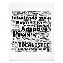 Pisces〔占星術の〕十二宮図ワードクラウド – 感動的フォトアート フォトプリント           