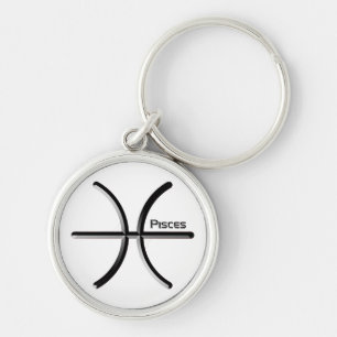 PISCES、〔占星術の〕十二宮図符号の抽象デザイン、T-Shi キーホルダー
