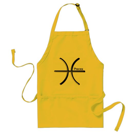 PISCES、〔占星術の〕十二宮図符号の抽象デザイン、T-Shi スタンダードエプロン (正面)