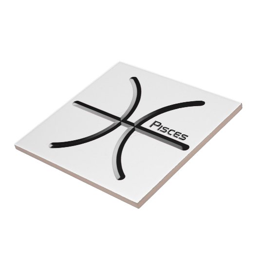 PISCES、〔占星術の〕十二宮図符号の抽象デザイン、T-Shi タイル (側面)