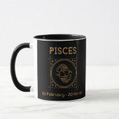 Pisces〔占星術の〕十二宮図記号と特徴 マグカップ (左)