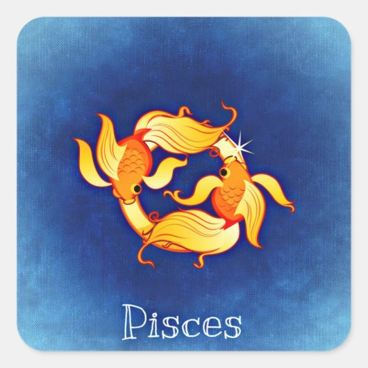 pisces〔占星術の〕十二宮図 スクエアシール (正面)