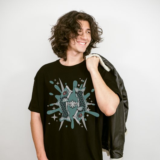 Pisces〔占星術の〕十二宮図、3月星占い、星印の愛好家 Tシャツ