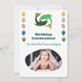 Pisces 1st Birthday Photo Impressionist Gold Invi 招待状 (正面)