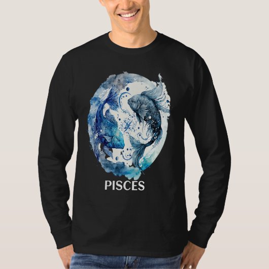 Pisces 2 Fishes Zodiac Sign Astrological Water Nep Tシャツ (正面)