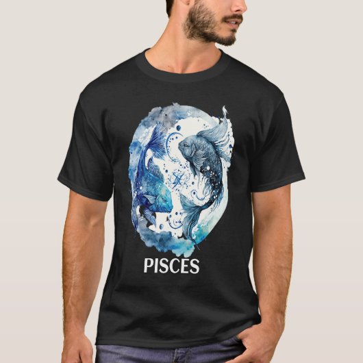 Pisces 2 Fishes Zodiac Sign Astrological Water Nep Tシャツ (正面)
