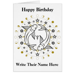 Pisces Astrology誕生日カード2月19日~3月20日