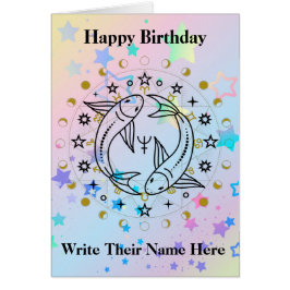 Pisces Astrology誕生日カード2月19日～3月20日