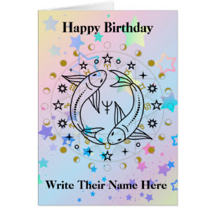 Pisces Astrology誕生日カード2月19日~3月20日
