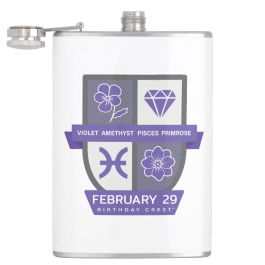 Pisces Birthday Crest™ for February 19-29 フラスク (オープン)