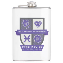 Pisces Birthday Crest™ for February 19-29 フラスク