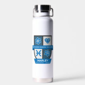 Pisces Birthday Crest™ for March 1-20 ウォーターボトル (背面)