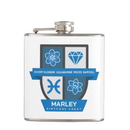 Pisces Birthday Crest™ for March 1-20 フラスク