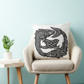 Pisces Celtic Twin‑Current Sigil | BurnsInHell Ink クッション (椅子)