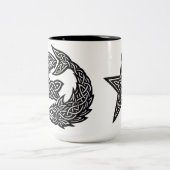 Pisces Celtic Twin‑Current Sigil | BurnsInHell Ink ツートーンマグカップ (中央)