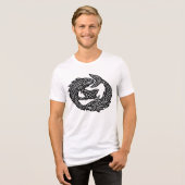 Pisces Celtic Twin‑Current Sigil | BurnsInHell Ink トライブレンドＴシャツ (正面全面)