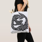 Pisces Celtic Twin‑Current Sigil | BurnsInHell Ink トートバッグ (クローズアップ)