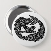 Pisces Celtic Twin‑Current Sigil | BurnsInHell Ink 缶バッジ (正面&裏面)