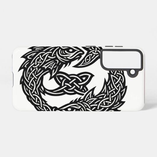 Pisces Celtic Twin‑Current Sigil | BurnsInHell Ink Samsung Galaxyケース (裏面横)