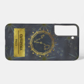 Pisces Dark〔占星術の〕十二宮図占星術:ブラック&金ゴールド Samsung Galaxyケース (裏面横)