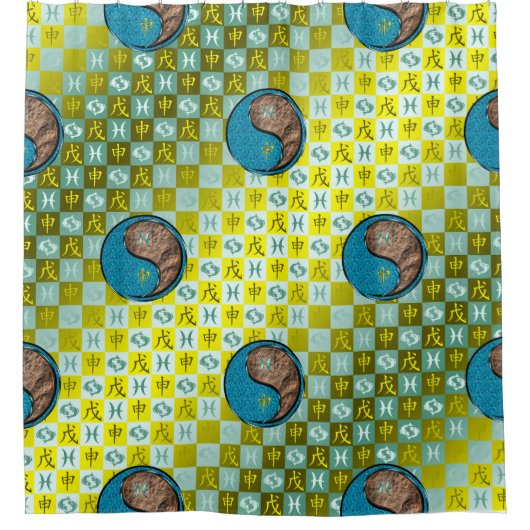 Pisces & Earth Monkey シャワーカーテン (正面)