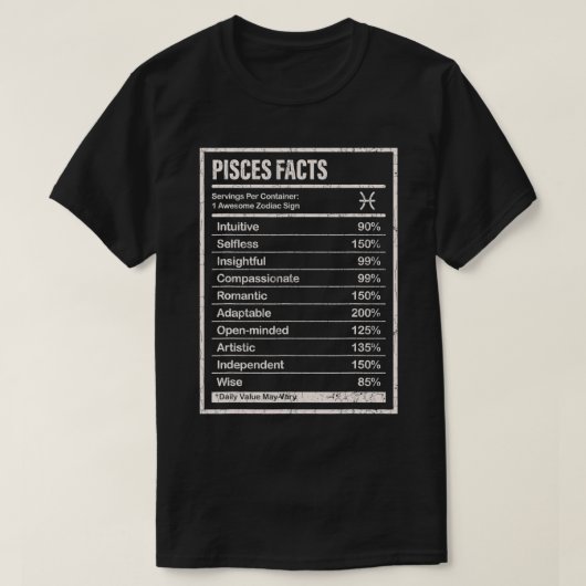 Pisces Facts Apparel For Men And Women Funny Zodia Tシャツ (デザイン正面)