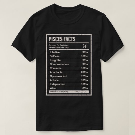 Pisces Facts Apparel For Men And Women Funny Zodia Tシャツ (デザイン正面)