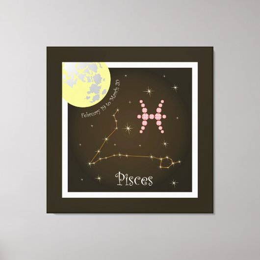 Pisces February 19 to March 20 Leinwand キャンバスプリント (正面)