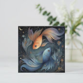 Pisces Fish Zodiac Astrology Mystical Birthday カード (スタンド正面)