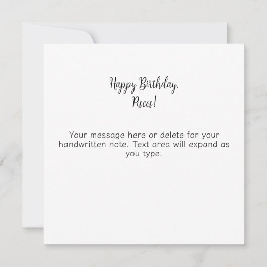 Pisces Fish Zodiac Astrology Mystical Birthday カード (裏面)