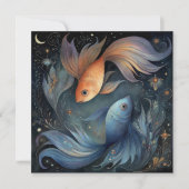 Pisces Fish Zodiac Astrology Mystical Birthday カード (正面)