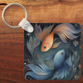 Pisces Fish Zodiac Astrology Mystical Birthday キーホルダー (正面)