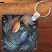 Pisces Fish Zodiac Astrology Mystical Birthday キーホルダー (裏面)