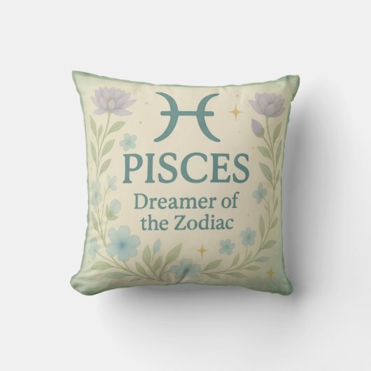 Pisces Gift Pillow – Dreamer of the Zodiac Astrolo クッション (正面)