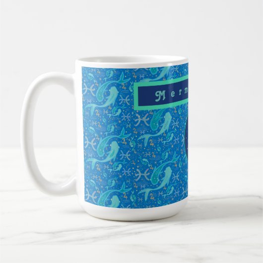 Pisces Modern Personalized Coffee Mug コーヒーマグカップ (左)