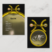 PISCES MONOGRAMパールイエローブラックグレーピンク 名刺 (正面/裏面)