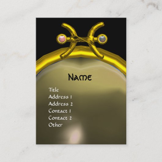 PISCES MONOGRAMパールイエローブラックグレーピンク 名刺 (正面)