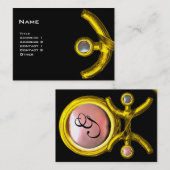 PISCES MONOGRAM、パールブラックイエローピンクグレー 名刺 (正面/裏面)