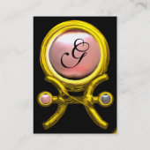 PISCES MONOGRAM、パールブラックイエローピンクグレー 名刺 (裏面)