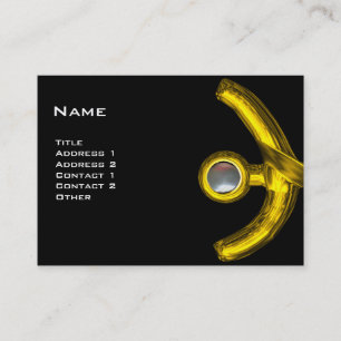 PISCES MONOGRAM、パールブラックイエローピンクグレー 名刺