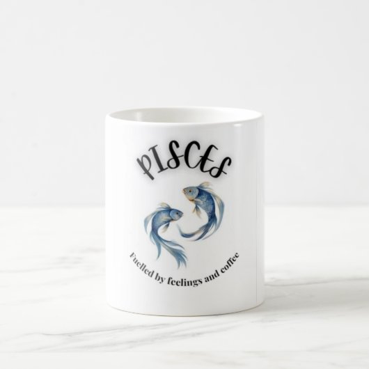 Pisces Mug、感覚&コーヒー占星術で煽られた コーヒーマグカップ (中央)