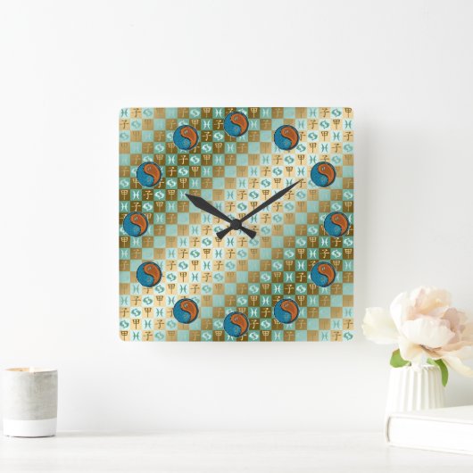 Pisces & Wood Rat  スクエア壁時計 (ホーム)