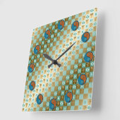 Pisces & Wood Rat スクエア壁時計 (傾斜)